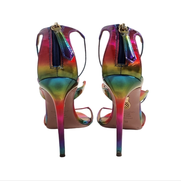 AQUAZZURA Minute 105 Disco Rainbow Leather Sandal - Picture 12 of 16